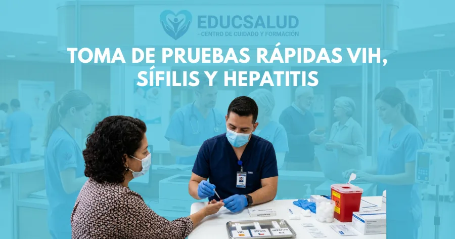 Portada del curso Toma de Pruebas Rápidas VIH, Sífilis y Hepatitis.